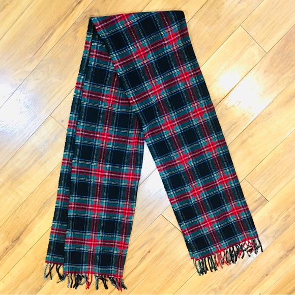 J. Crew large wool scarf plaid  winter Scottish Christmas - Picture 6 of 9